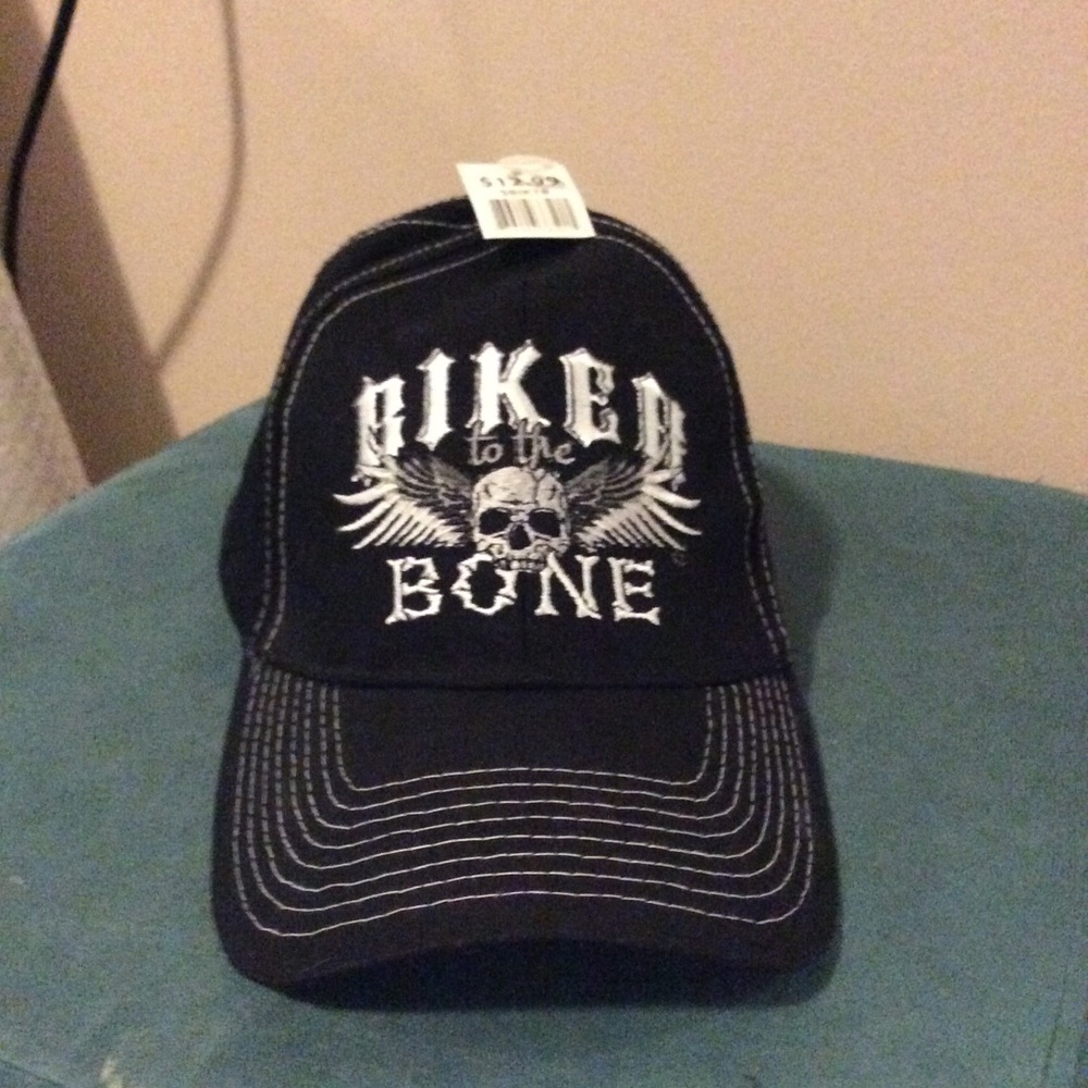 Biker ball cap black adjustable